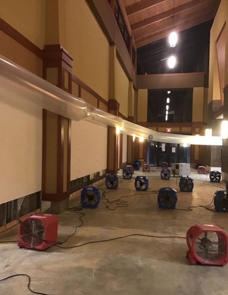 Flooded College Auditorium Dry Out | Service Restoration Emergency Restoration | Contractor Support