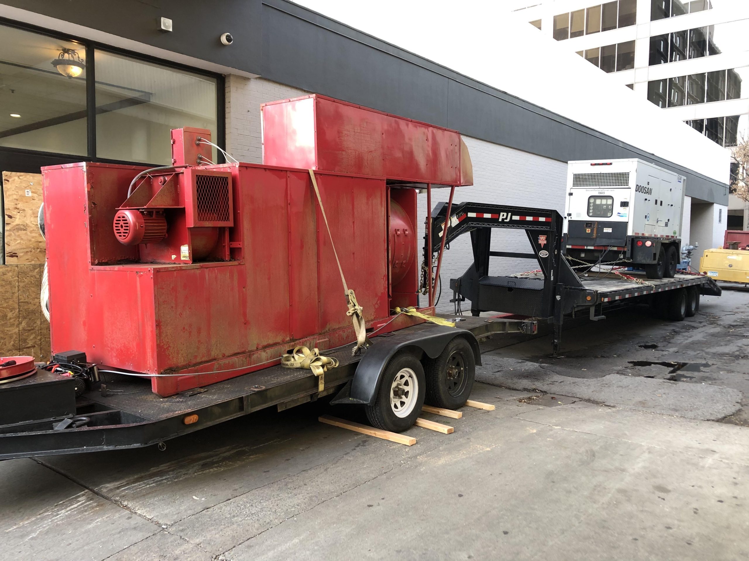 Trailer Mounted Heat Rental For Commercial Facility | Hotel Water Damage Dry Out | Service Restoration Contractor Support