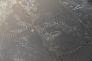 remove hard water stain from tiles