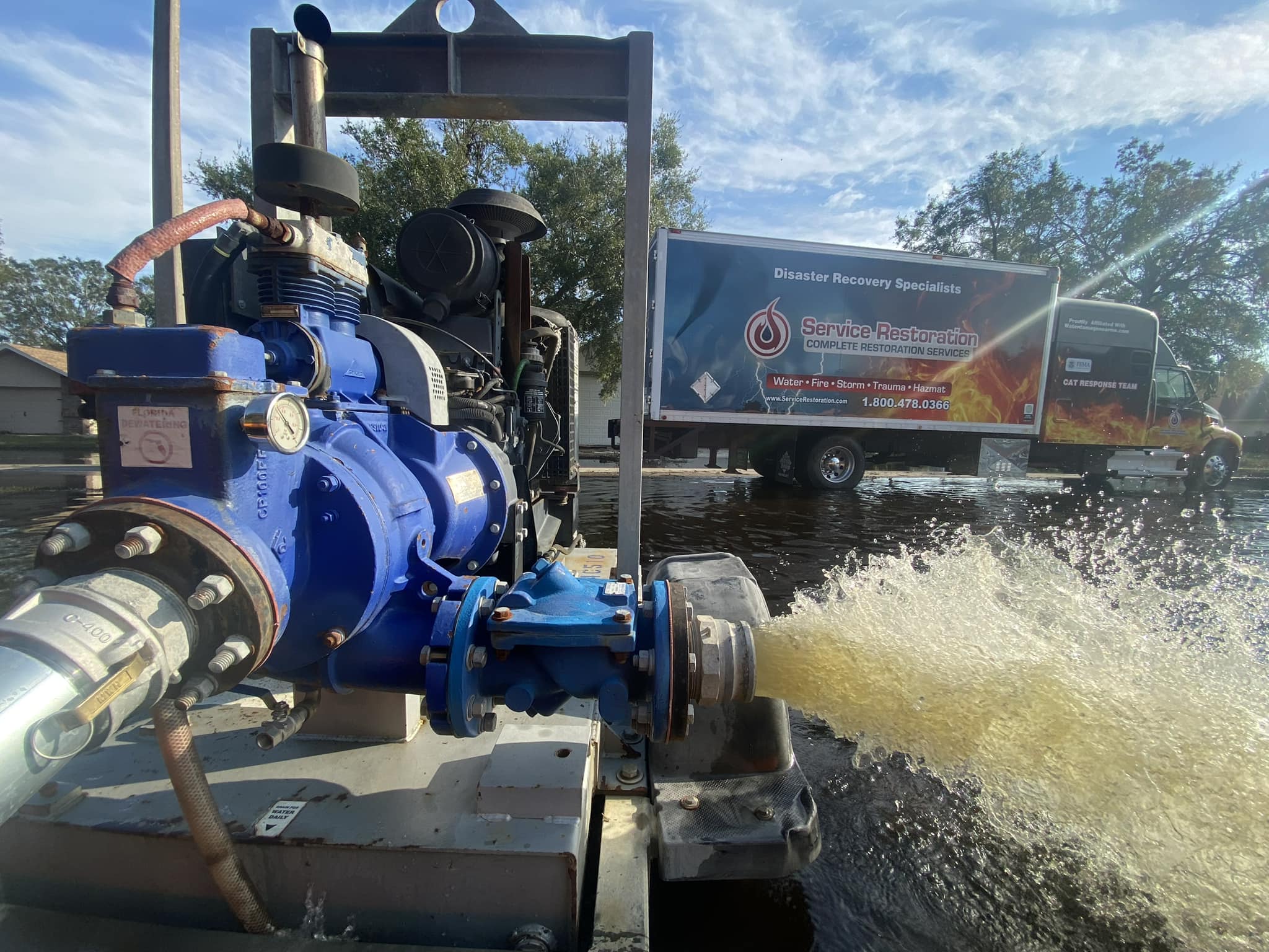 professional water removal service pumping out water