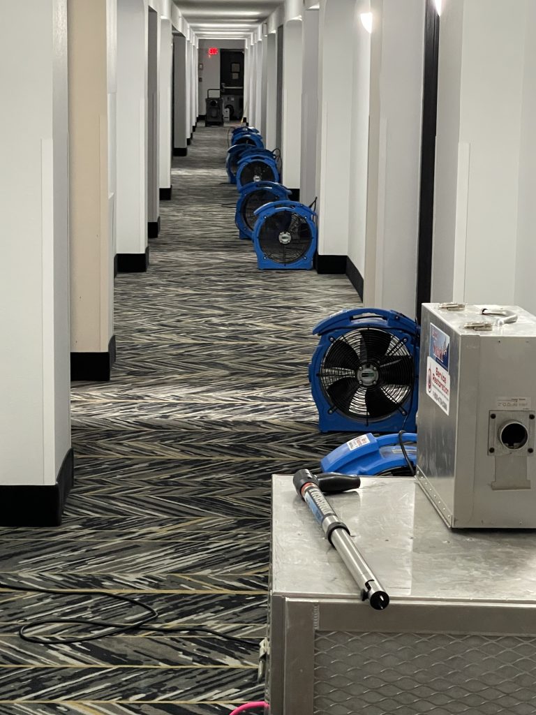 commercial office with service restoration dryers