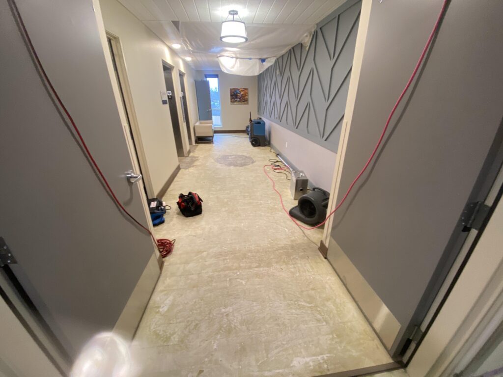 third floor elevator lobby drying
